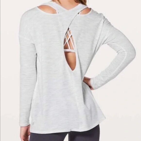 LULULEMON Back Into It Long Sleeve 3 Colour Space Dye Ice Grey Alpine White 10 - Picture 1 of 11